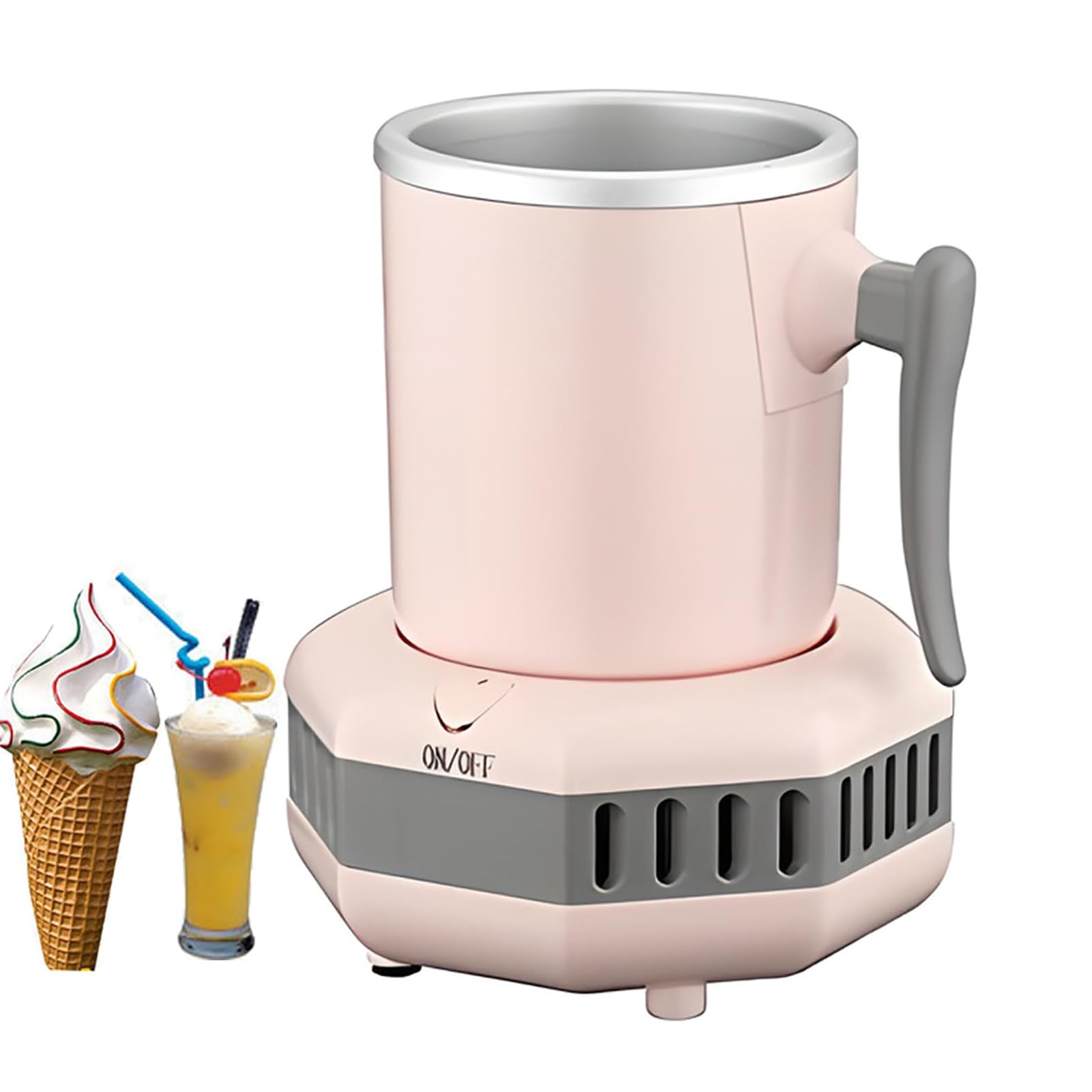 Bicchiere Rinfrescante per Bevande, Bicchiere di Raffreddamento Elettrico con Doppio Uso Caldo e Freddo, Capacità 420 ml, Mini Frigorifero Portatile a Conduzione in Alluminio per Casa, Feste Pink
