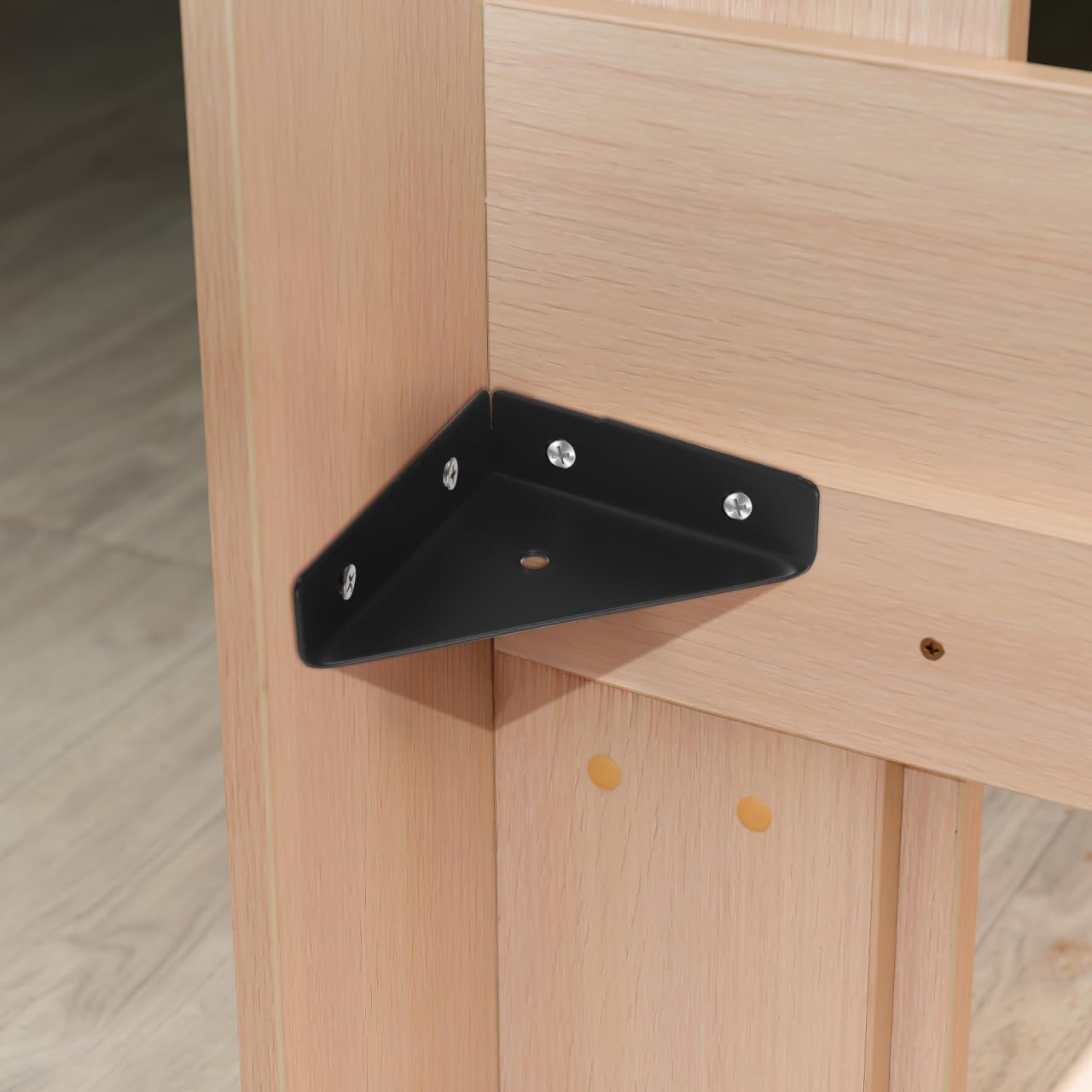 Hemobllo Heavy Duty Metal Corner Brackets 10 Pack Triangle Shelf Braces with Pre-Drilled Holes for Furniture Frame Reinforcement Bed Frame Desk Cabinet Support 3.54X2.55X0.74 Inches