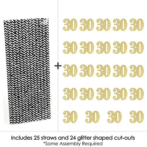 Pitillos decorativos dorados con brillo para fiesta, set de 24 miniatura 4