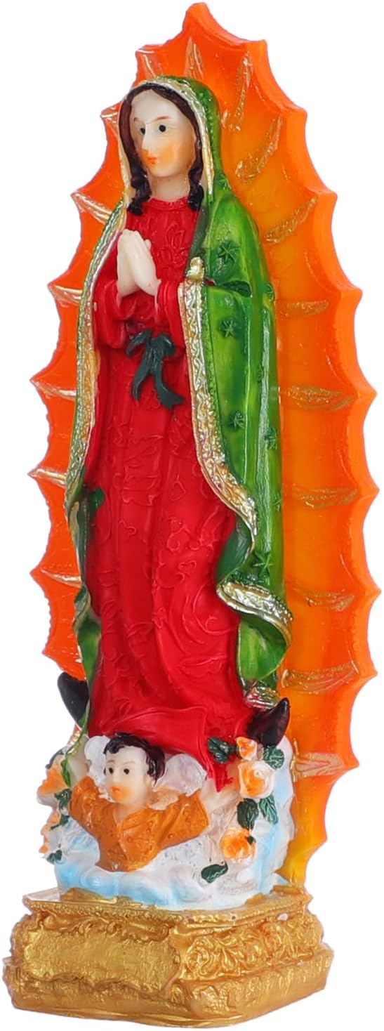 Estatua Virgen de Guadalupe de 5.5 pulgadas en resina miniatura 5