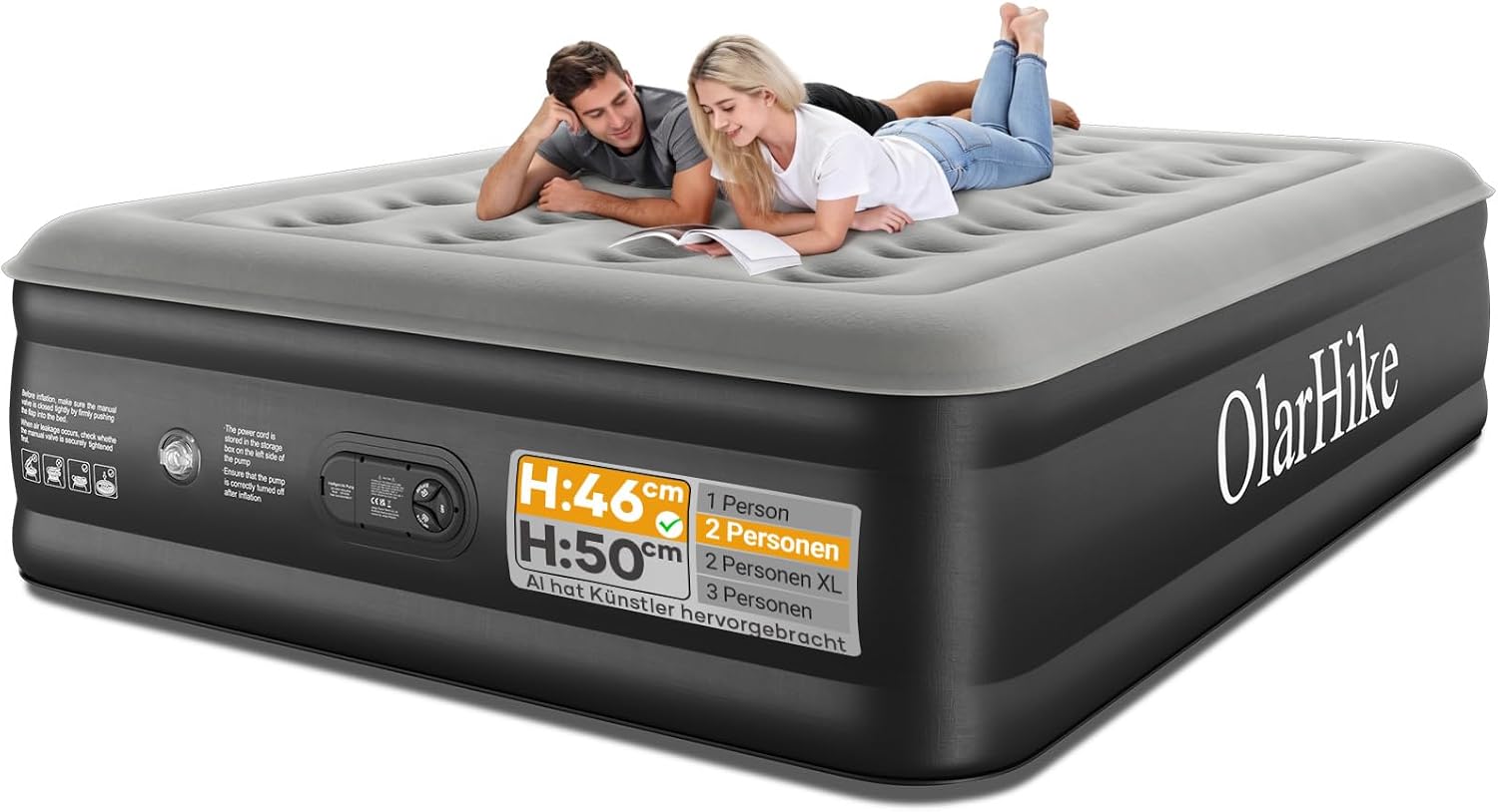 OlarHike Luftmatratze selbstaufblasend 140x200x46 cm Luftbett Gästebett