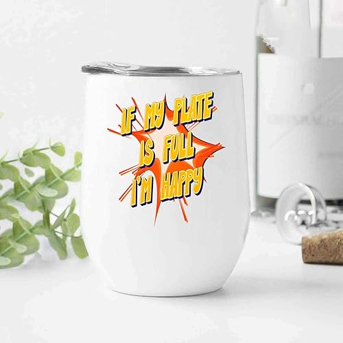 Miniatura 2 de Novelty Gift Enjoy Life, Gift Ideas for Food and Drink Lovers - 12 Oz White Stainless Steel Wine Tumbler