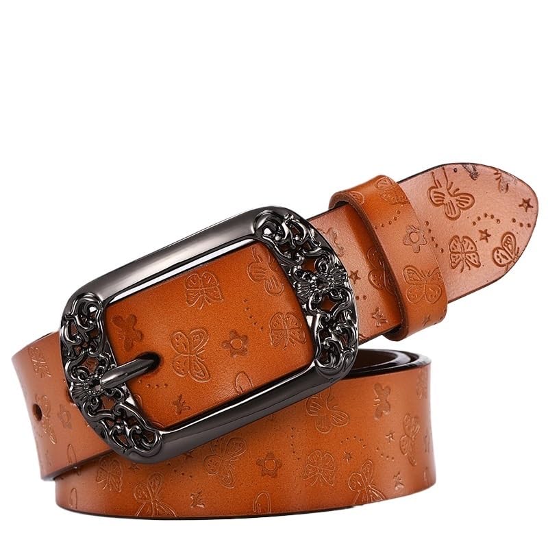 Pin Buckle Belts For Women's Pants Decorative Genuine Leather Belts Extended