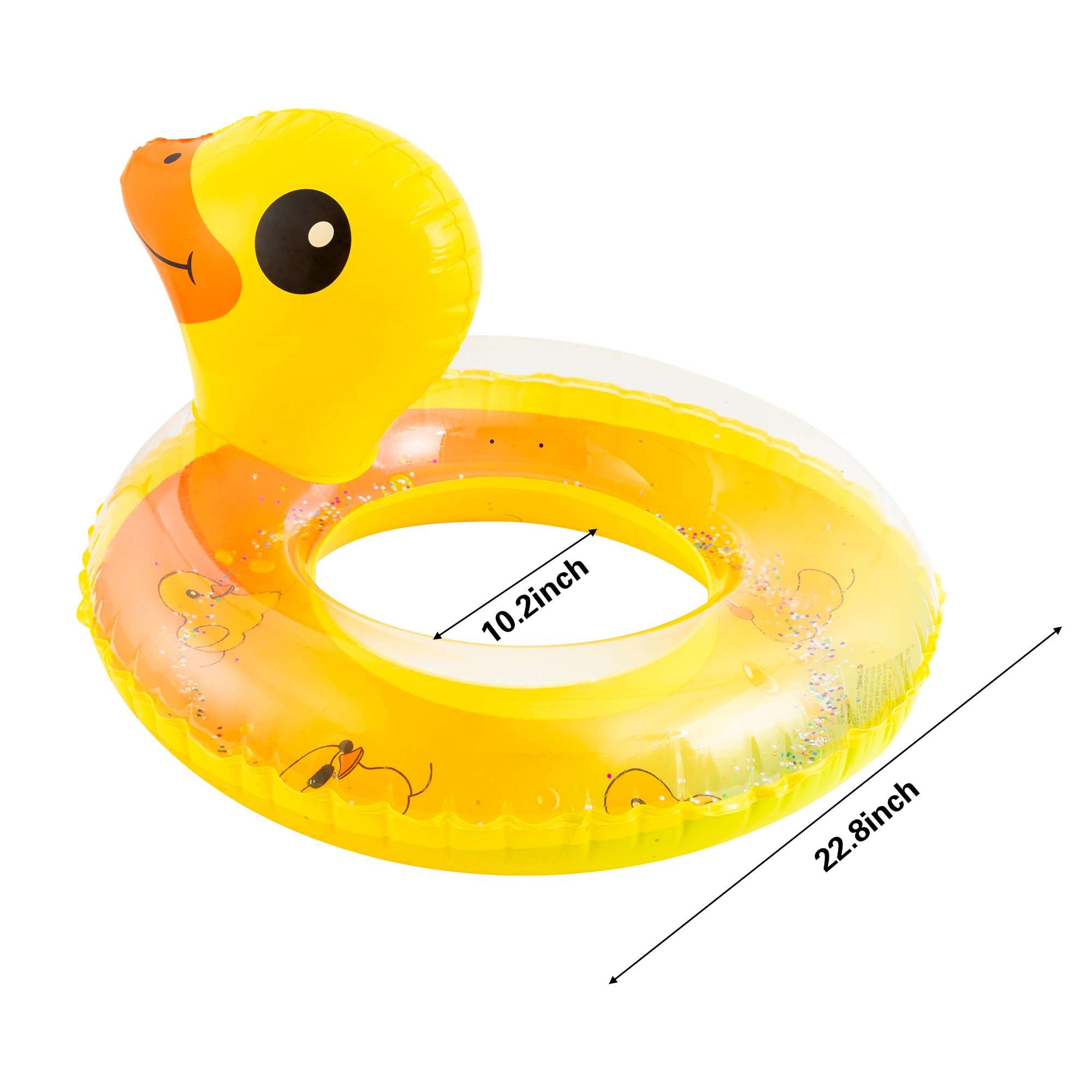 GROBRO7 Duck Inflatable Pool Float, Yellow Duck Giant Pool Float with Sequin - Image 2
