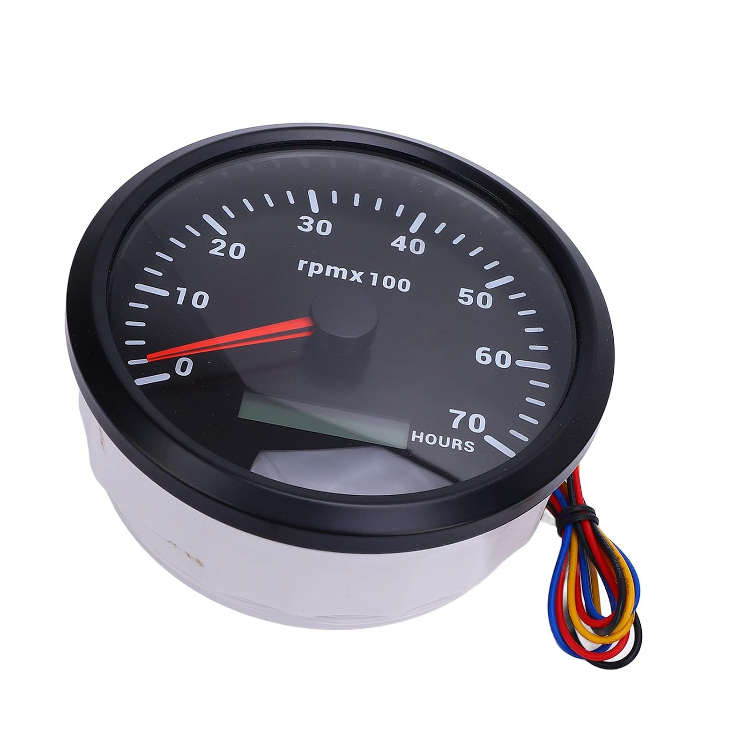 110mm Tachometer Marine Tachometer Boat RPM Gauge Backlight DC 9-32V 7000RPM Gauge with Hour Meter for Car Yacht RV Boat Truck (Black Dial Black Bezel CXA009B)