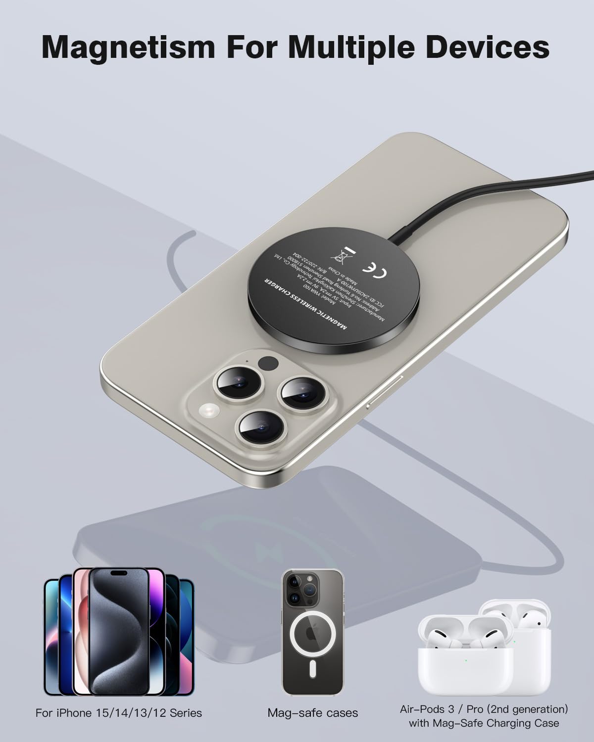 Amazon.com: iXular Magnetic Wireless Charger 15W Compatible with