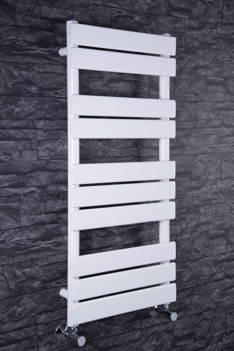 Warmehaus White Flat Panel Heated Towel Rail Radiator Ladder Rad 1000 X 450Mm Bathroom Central Heating