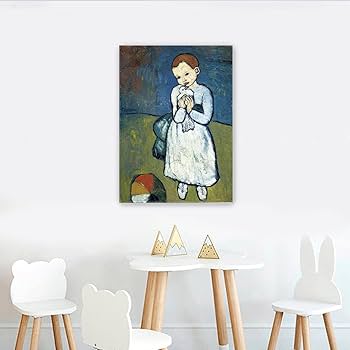 Amazon.co.jp: パブロ・ピカソの鳩と少女キャンバスウォール