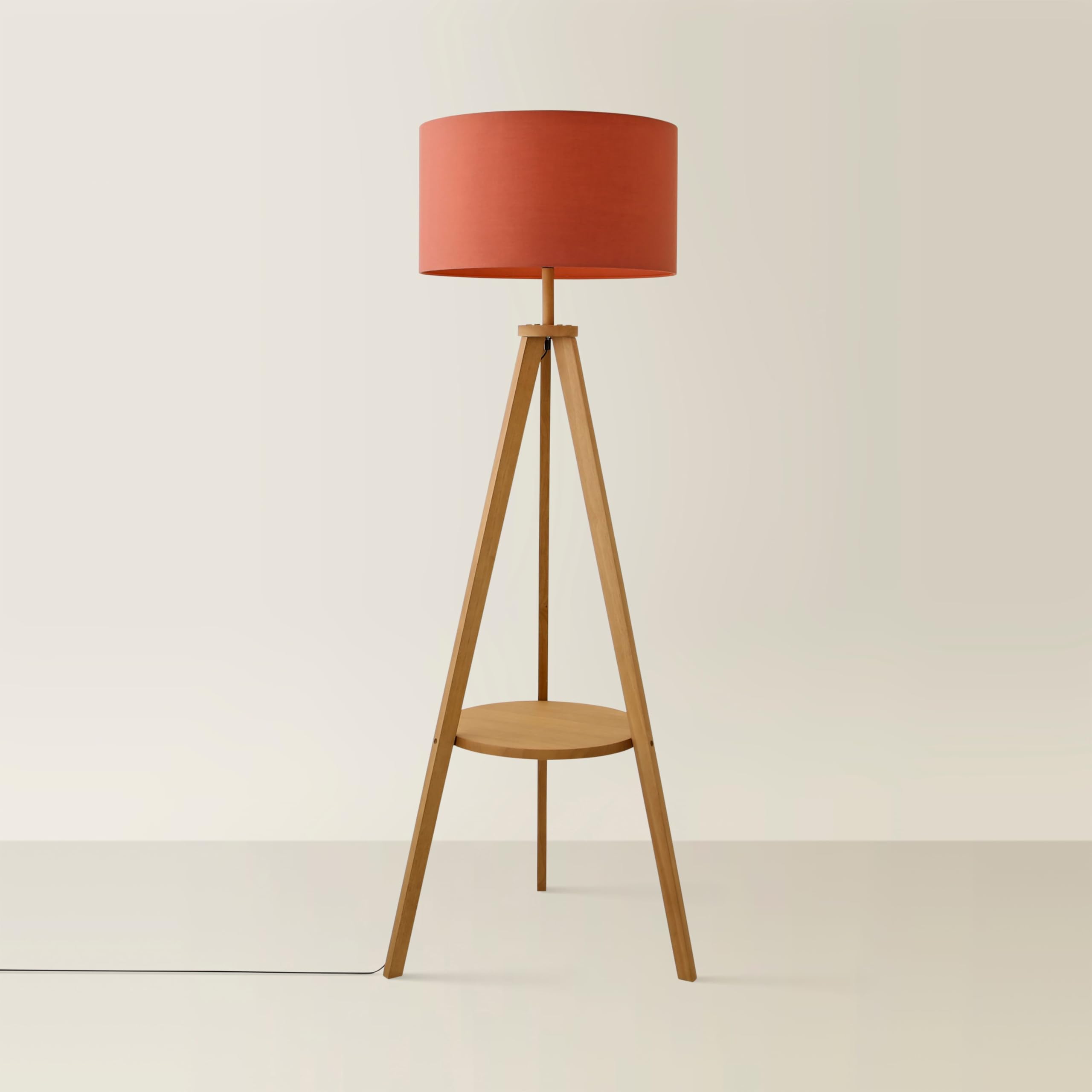 Valuelights Rust | Morrigan Rich Wood Tripod Floor Lamp With Drum Lamp Shade | Floor Lamps, Home Décor & Improvement Essential