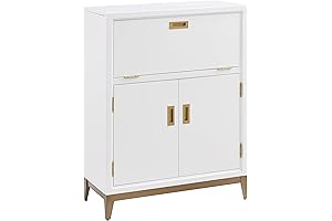 Leick Home Design House Furniture Mixed Metal/Wood Hideaway Desk for Your Home Office