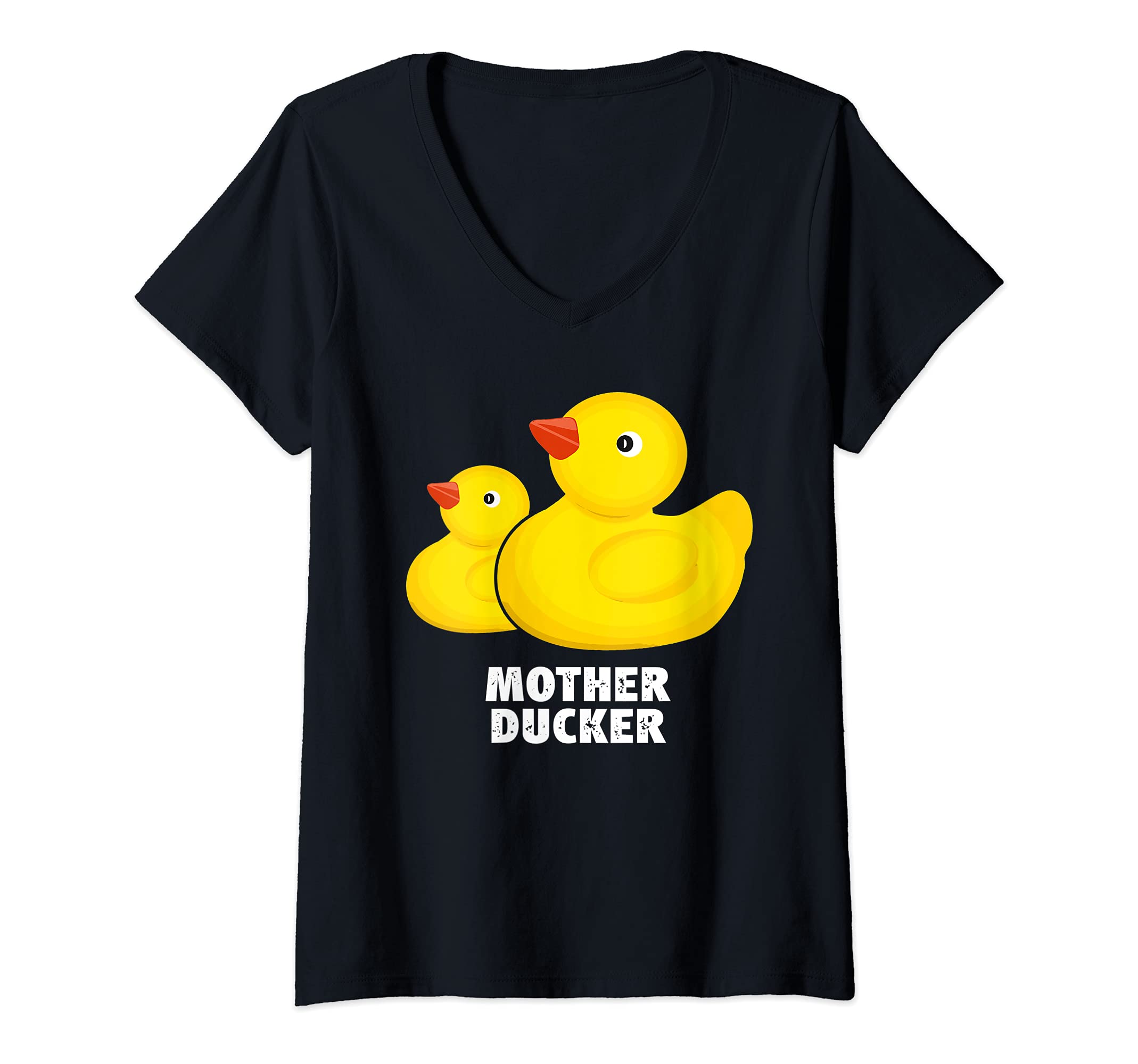 Womens Rubber Duck Halloween Funny Bath Toy V-Neck T-Shirt