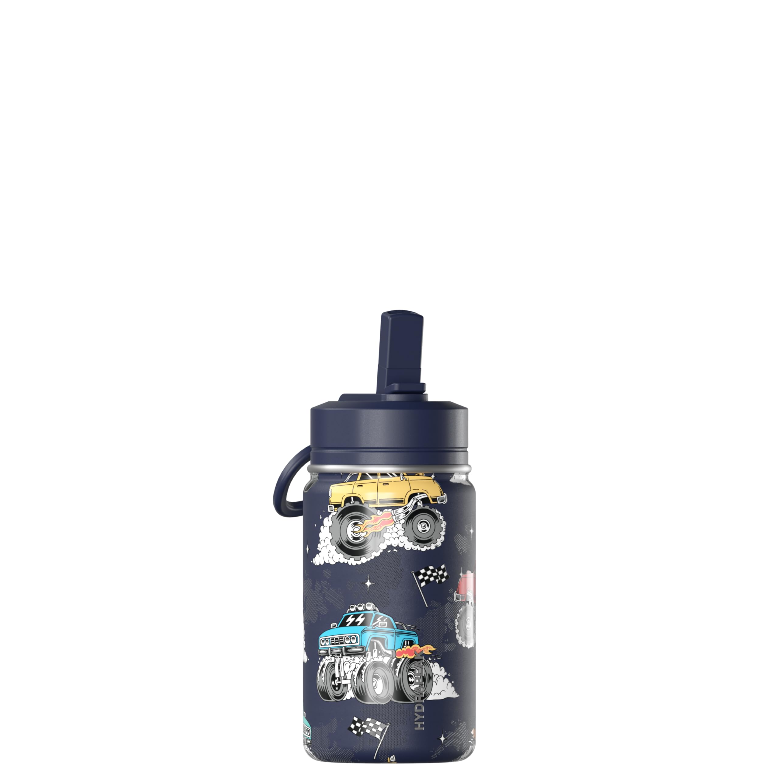 Hydrapeak Mini 14oz Fun Sticker Print Water Bottle with Straw Lid Stainless Steel Double Wall Insulated Water Bottle