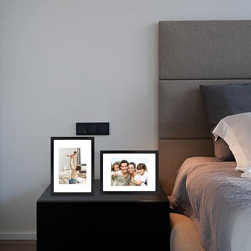 Vista 416 de Egofine Portarretratos de 9 x 12 pulgadas hecho de madera maciza con plexiglás, fotos de 5 x 7/6 x 8 con paspartú o de 9 x 12 pulgadas sin paspartú