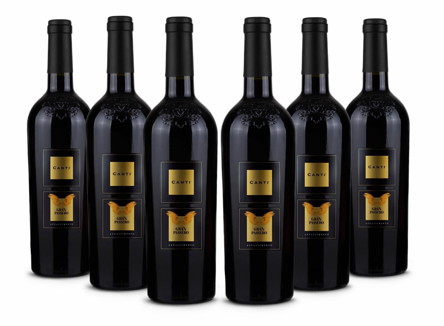 Canti - Gran Passero, italienischer Passito I.G.T. Rotwein, Appassimento aus apulischen Trauben, weicher und samtiger Geschmack mit süßem und blumigem Geschmack, 6x750 ml