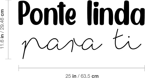 Miniatura 3 de Calcomanía de vinilo para pared, Ponte Linda para Ti/Get Cute for You, 11.6 x 25 pulgadas, inspiradora y encantadora calcomanía femenina con cita en