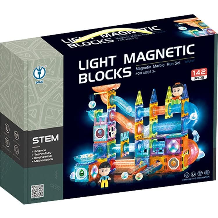 Image of Happy Hues Light Magnetic Tiles- Building Blocks for Kids 3D STEAM Educational Toys, Magnetic Marble Run /Toys for Kids Age 3 +Year Old Boys Girls Creative Gift (142 Pcs Magnetic Tiles)
