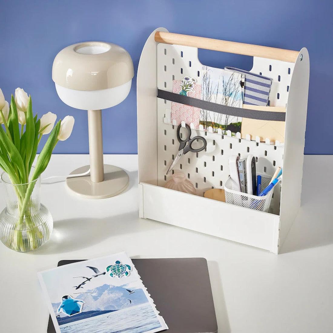 IKEA　オールホワイト　デスク机　＆　ケーブルオーガナイザー　セット イケア（IKEA） OVNING オーヴニング デスクアクセサリー