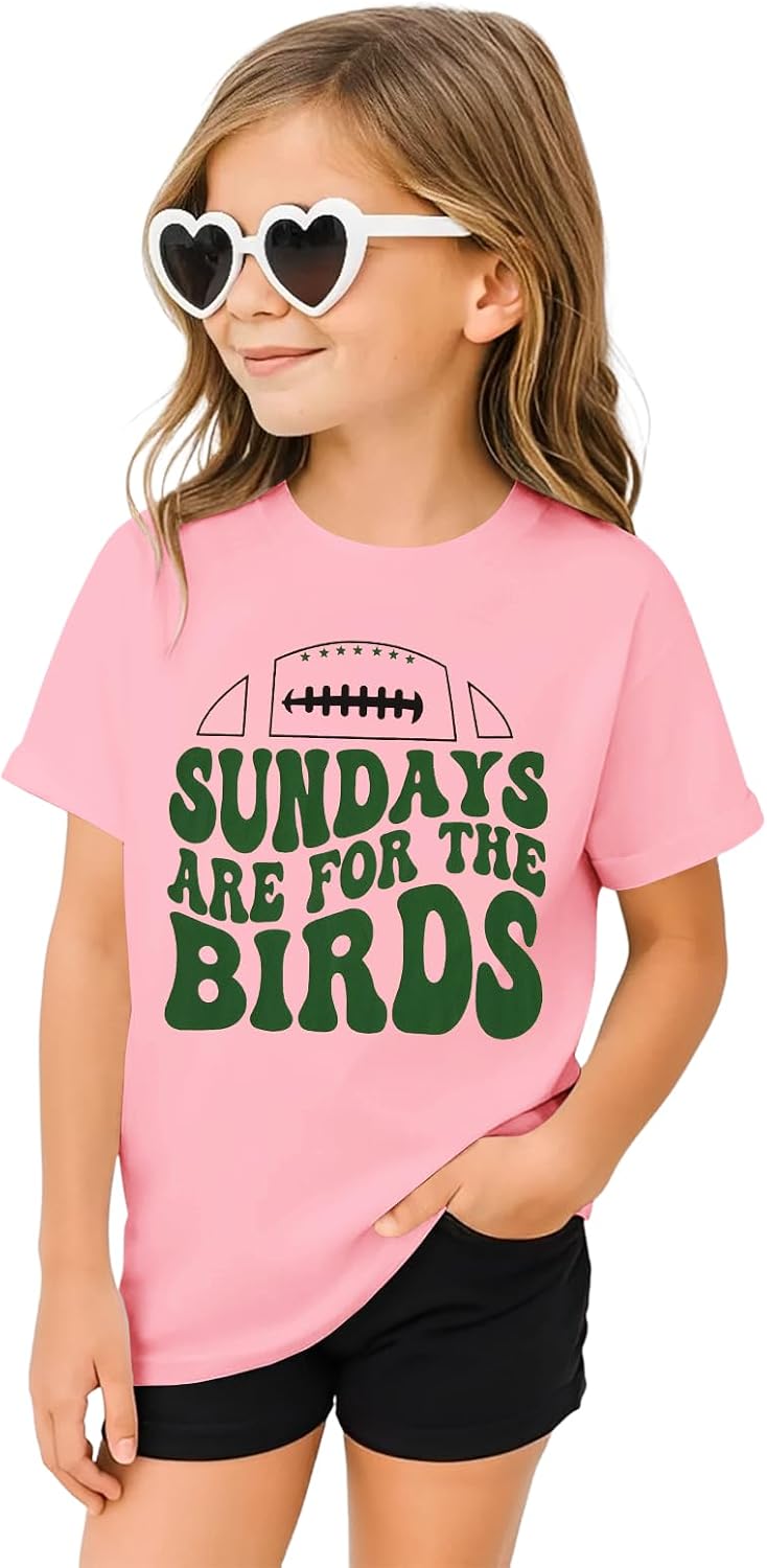 Sundays are for The Birds Football Shirts Toddler Boy Girl Game Day Outfit Short Sleeve T-Shirt Sports Fans Tee Tops
