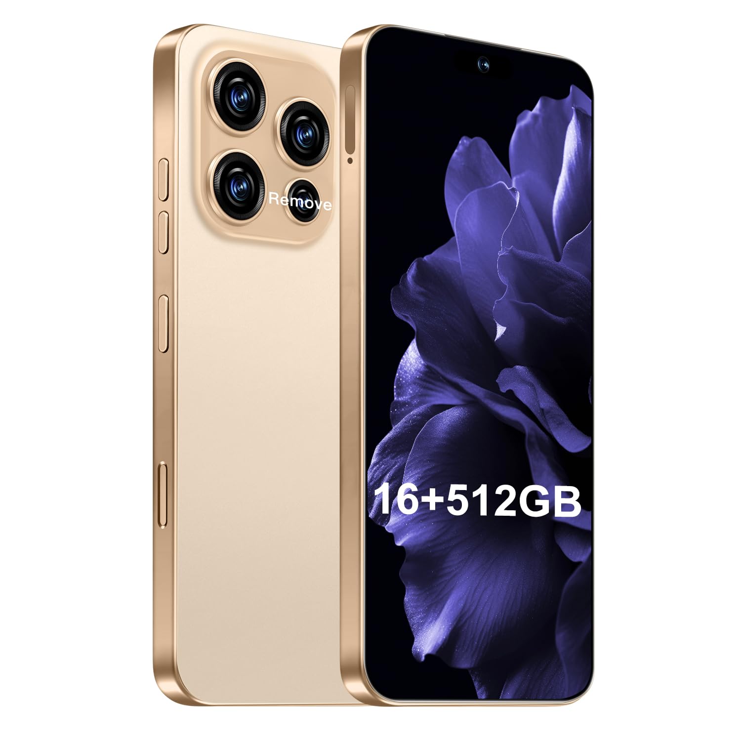 16PM Smartphone: Massive 6.99" FHD+ Screen | Epic 7000mAh Battery Life | 16+512GB Extreme Speed | 108MP Pro Camera | Unlocked Android | Superior to 12GB RAM (Gold)