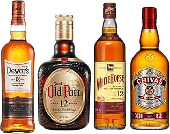 Amazon.co.jp: ブレンデッドスコッチウイスキー 12年 飲み比べ 4本