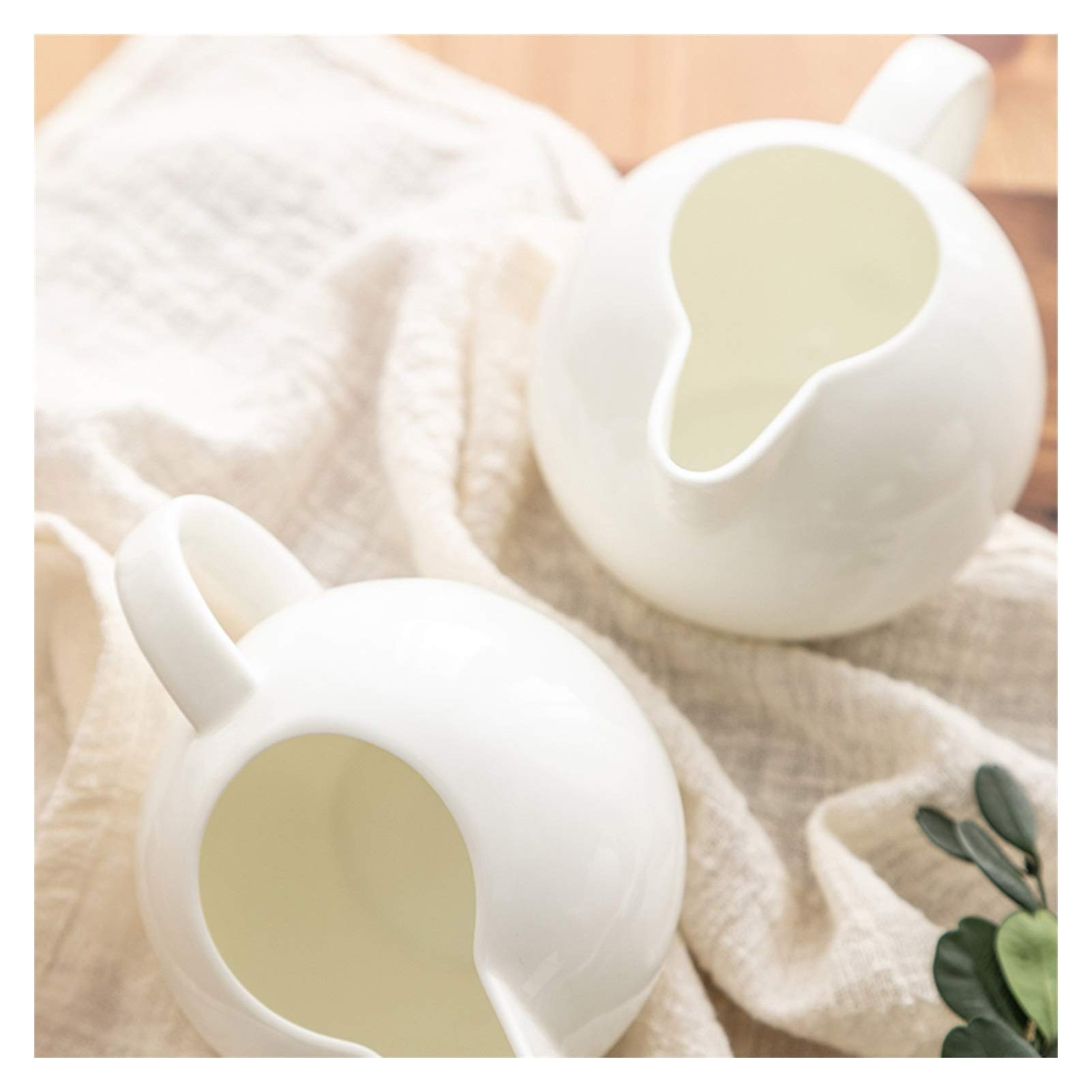 Salsiera Classica, Set per la Panna per caffè e tè, brocca e zuccheriera in Porcellana Bianca, brocca per la Panna in Ceramica