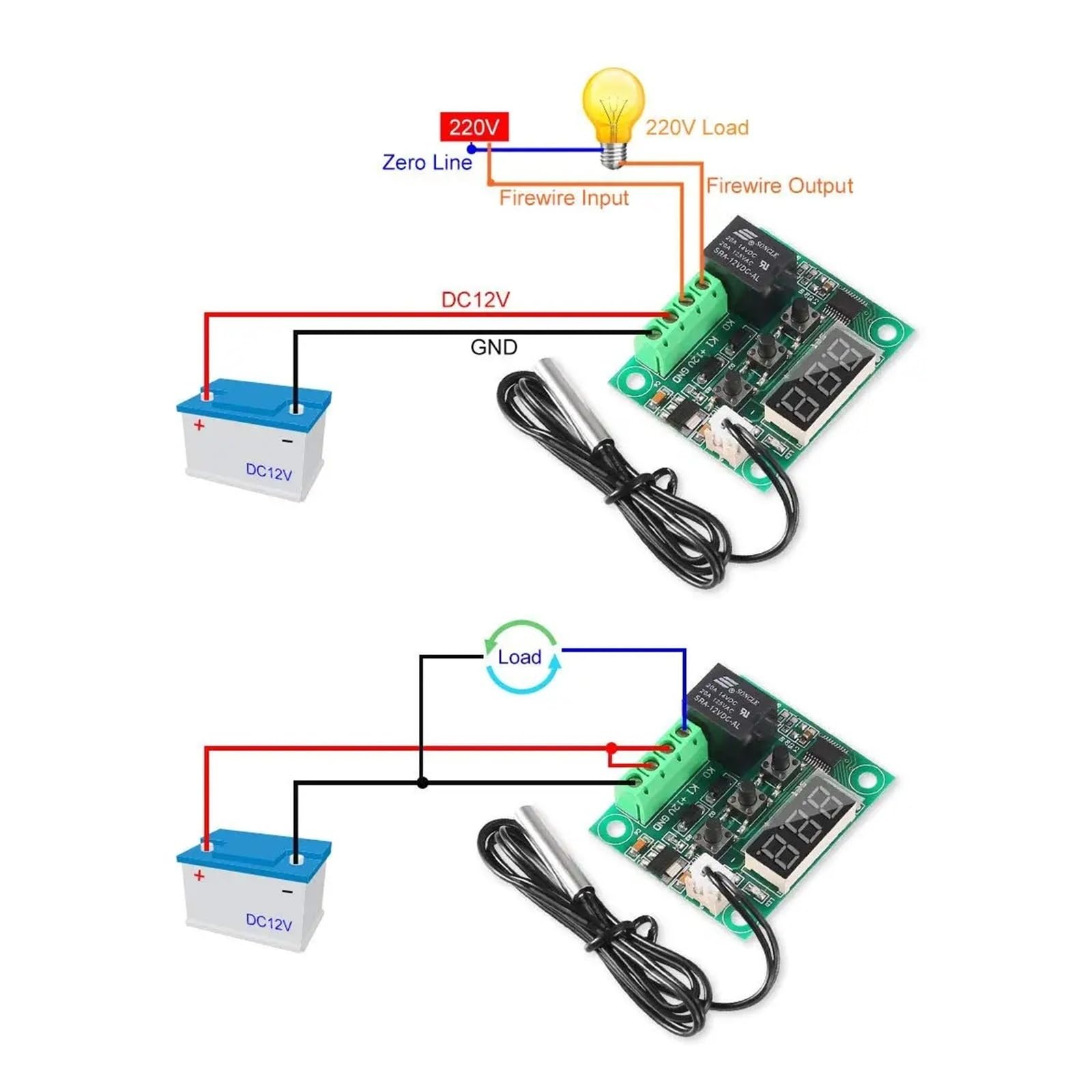 Termostato digital XH-W1209, 2/4 unidades, 50 ~ 110 ℃, 12 V, módulo controlador de temperatura con carcasa y prueba impermeable (2 juegos)
