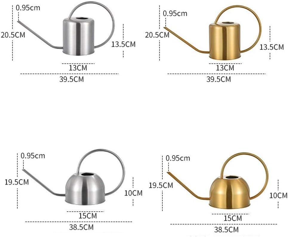 Watering Can Household Retro Stainless Steel Watering Can Long Mouth Kettle Gardening Watering Can 1.5L Decorative Watering Can(SilverA)