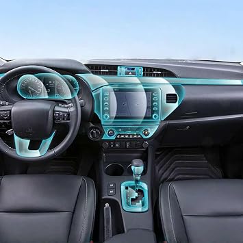 Car Center Console Media Dashboard, for Toyota Hilux 2021 2022 2023 2024 Navigation TPU Anti-Scratch Protector Interior Film