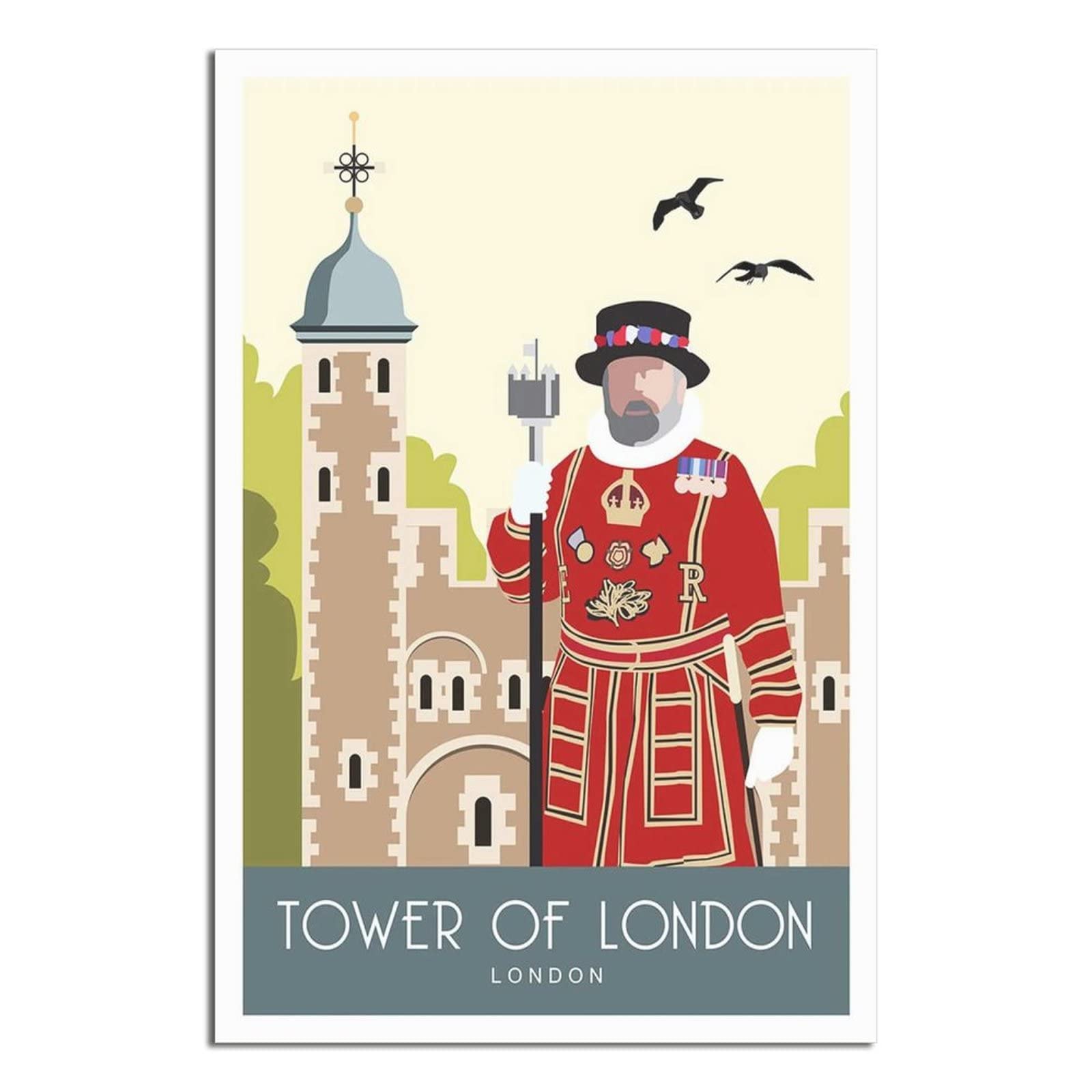 Uejd Unframe-Style Vintage Tower Of London England Travel Poster Decorative Posters Modern Bedroom Canvas Art Poster Picture Painting Posters Wall Decor Art Gift