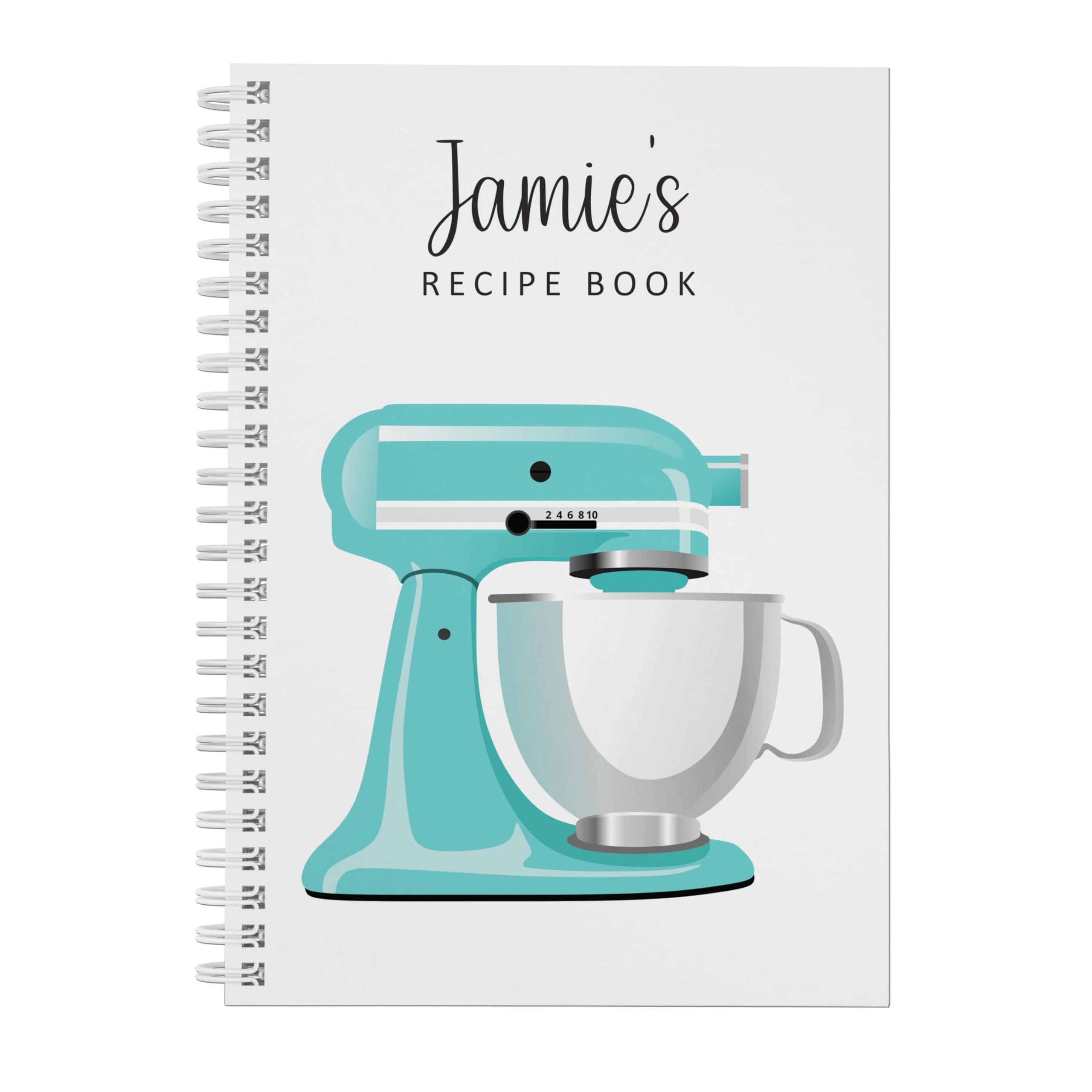 Personalised Recipe Notebook Retro Mixer, Recipe Log, Choice of Colours, A4, A5, Gift