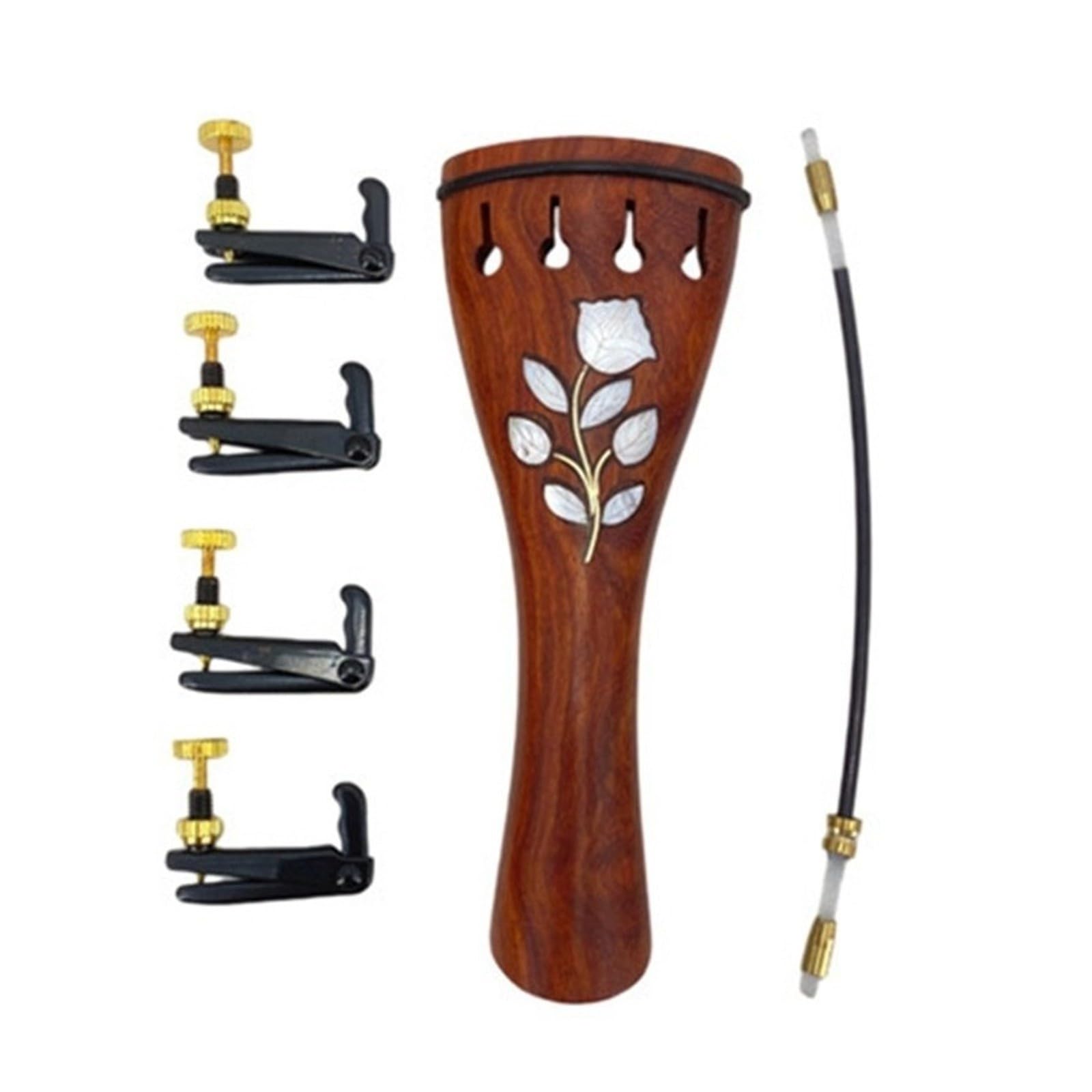 Accesorios for violín 4/4, mentonera de palisandro, clavijas, pilar trasero(S2)
