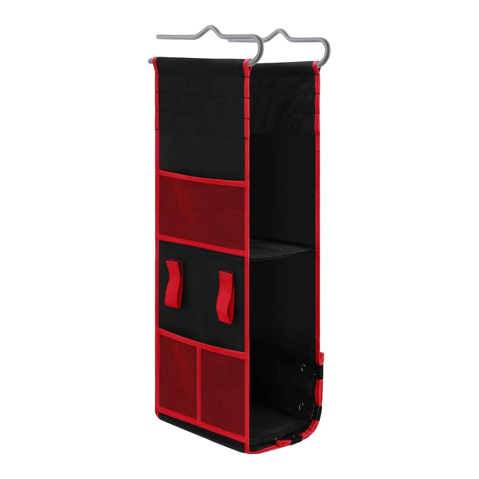 Organizador de Armario Colgante, Soporte Ajustable, Cesta de Almacenamiento, Malla Oxford Versátil.