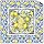 Blue and Yellow Lemon Mahjong Mat 31.5 x 31.5 Inch | Mediterranean Italian Lemon Non-Slip Noise Reduction Mahjong Table Mat for American Mah Jong Poker Card Board Games Dominoes