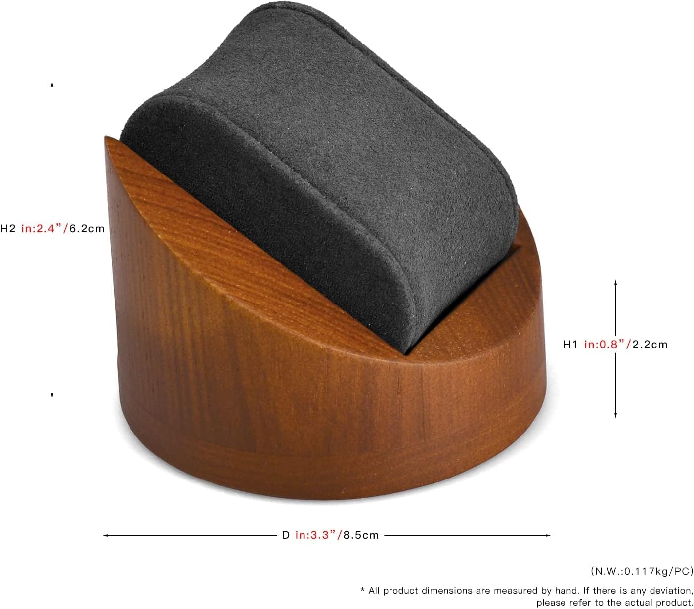 Solid Wood Single Watch Display Jewelry Watch Showcase Display Stand (Grey)