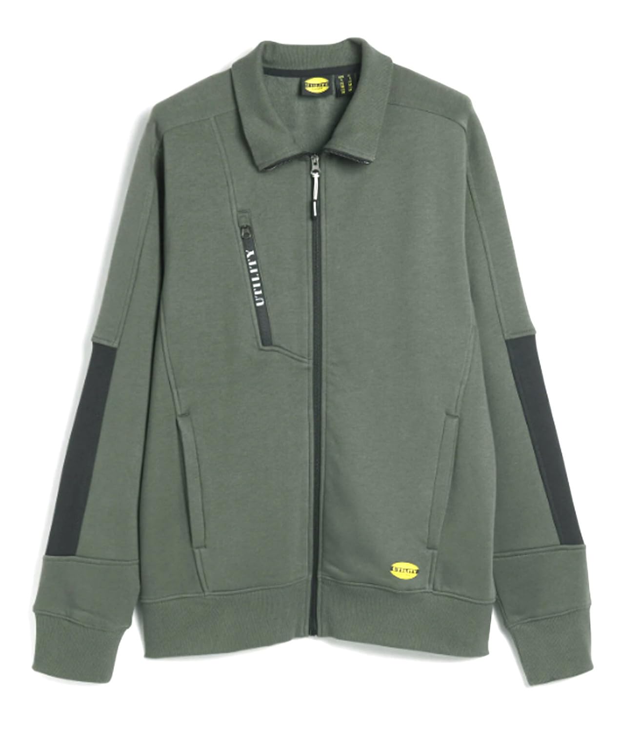 Utility Diadora - Felpa da Lavoro Sweatshirt FZ LITEWORK per Uomo e Donna (M, Verde)