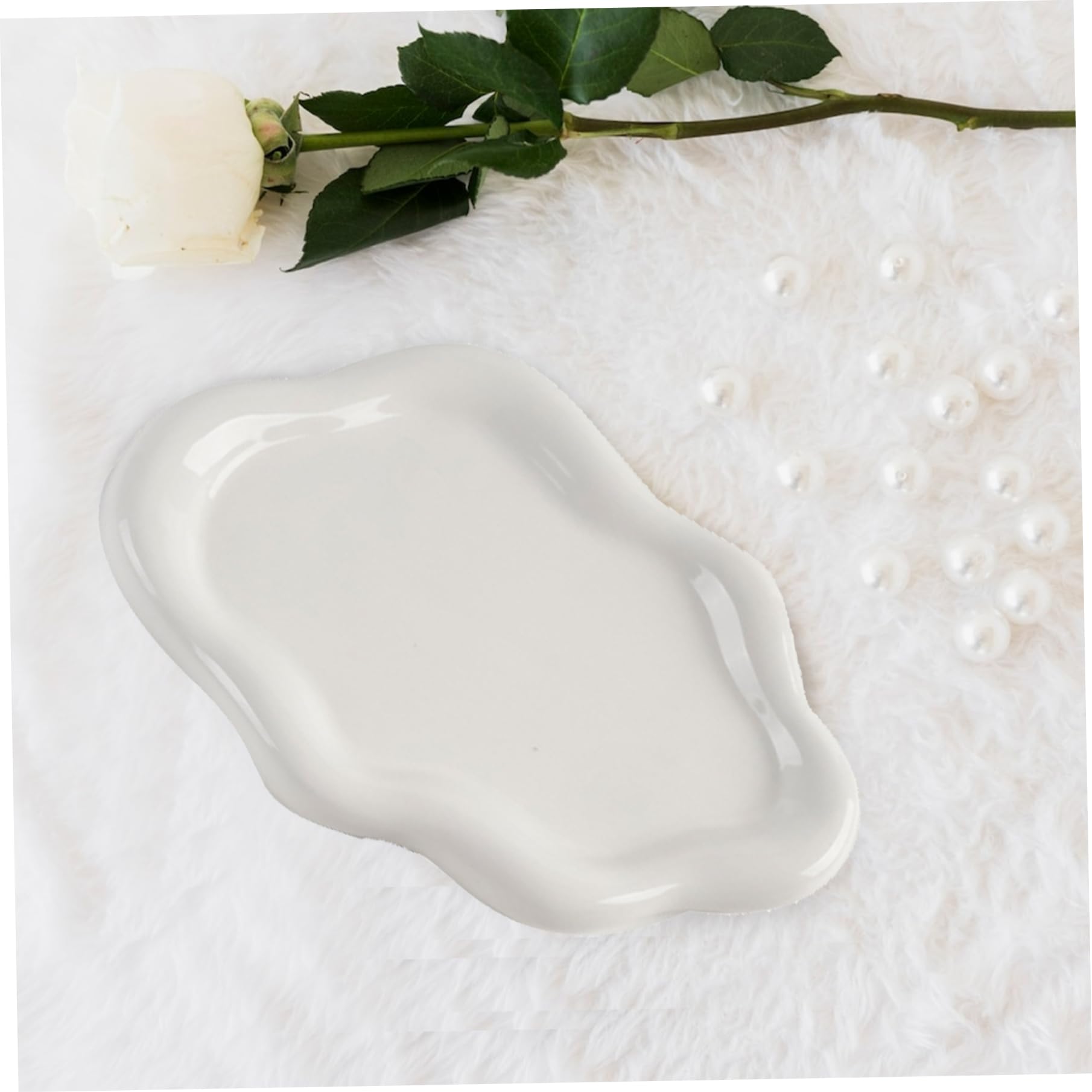 PandaHall 2 Styles Plateau Décoratif En Céramique Pour Bijoux, Clés, Bagues, Bijoux, Plateau En Céramique, Organiseur Pour La Décoration De La Maison, Cadeau De Mariage, Rangement De Bijoux, 10 Cm