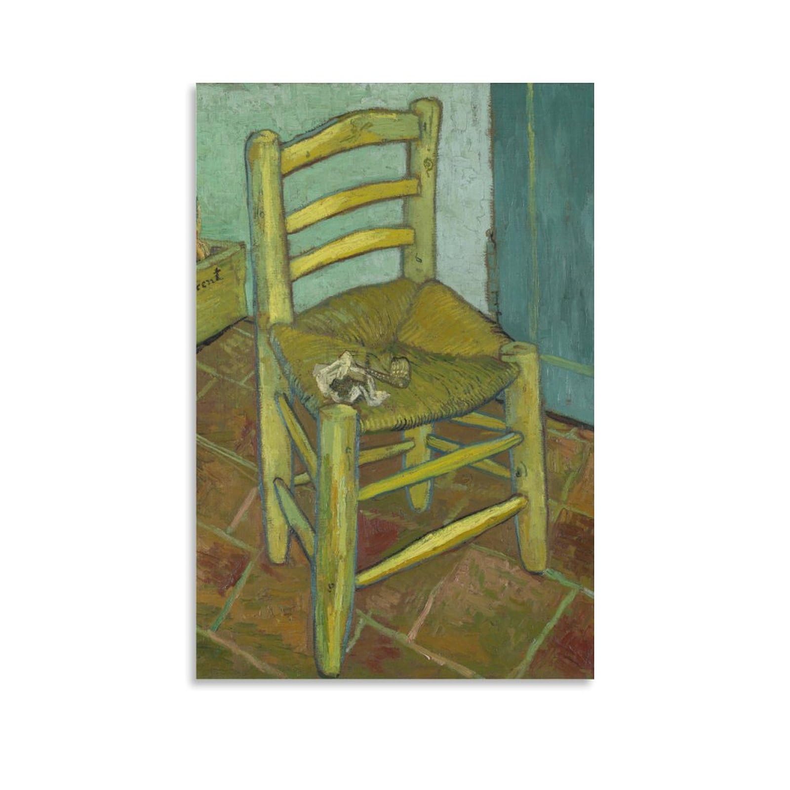 Yiqusoft Unframe-Style Van Gogh's Chair By Vincent Van Gogh Poster Wall Art Picture Painting Canvas Prints Artworks Bedroom Living Room Decor 20X30inch(50X75cm)