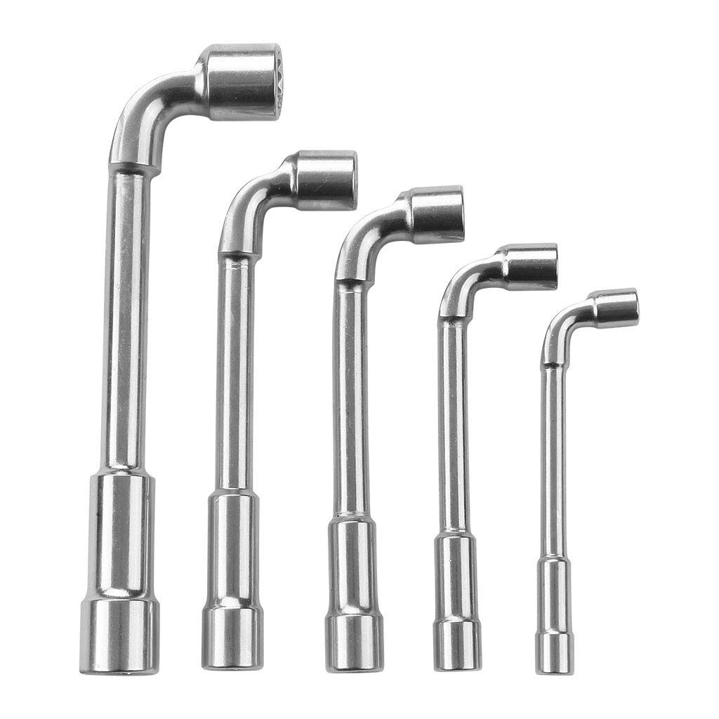 Rhino - Clés tubulaires et à pipe, Lot de 5 clés à pipe débouchées, jeu de 5 clés tubulaires - Diamètre 8 à 17 mm - Empreinte 6/12 pans - Fabriqué en Acier (Chrome Vanadium) - Garantie à vie 3562