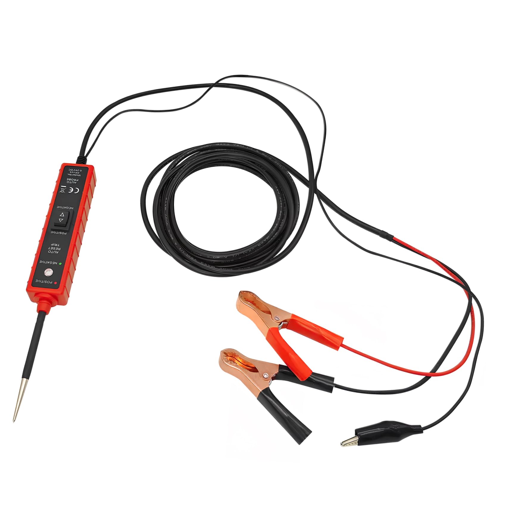 Amosfun Comprobador de Circuitos Automotrices, Detector de Cortocircuitos y Circuitos Abiertos, Rango Dc 6-24v, para Motocicleta y Remolque