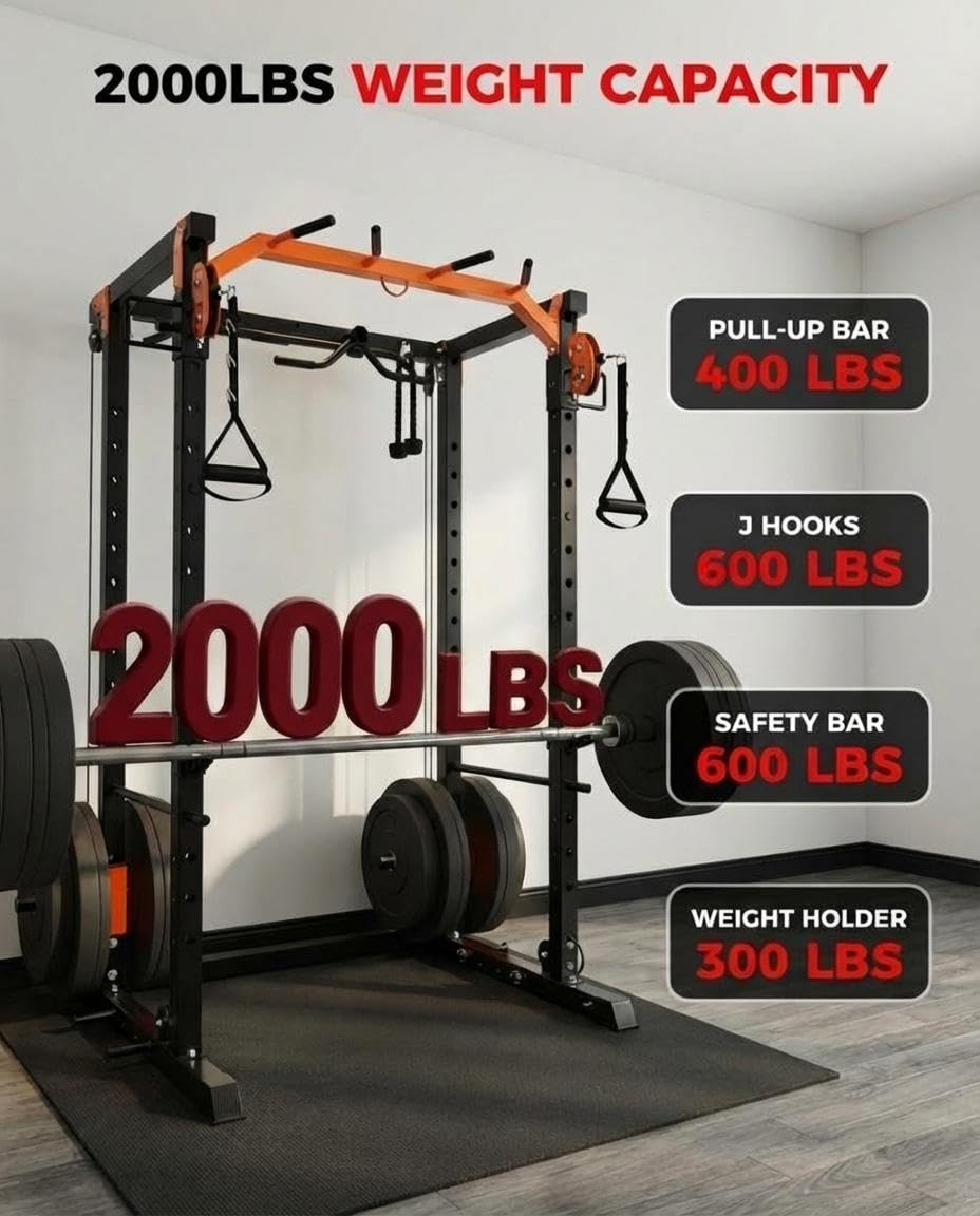 Amazon.com: Power Cage with LAT Pulldown & Cable Crossover System
