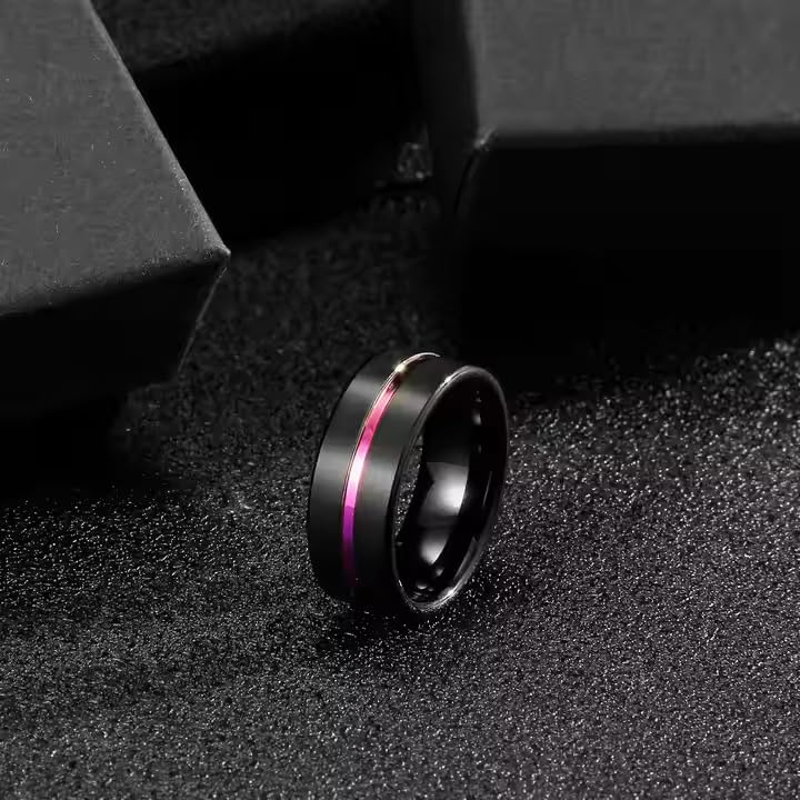 Image of Fashion Frill Electric Colourful Line Ring For Women And Men Stainless Steel Ring For Women And Men Gift For Him Her