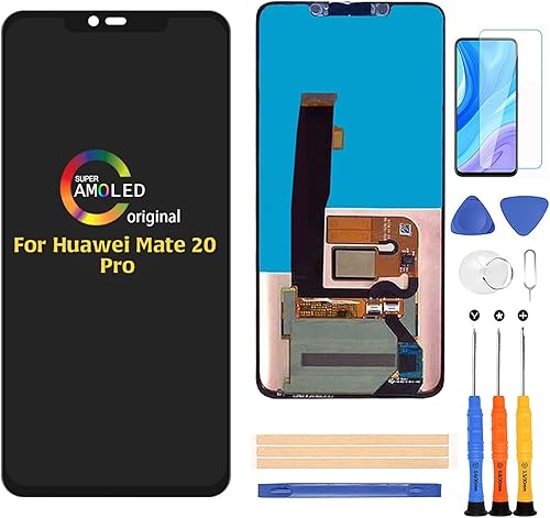 A-MIND Para Huawei Mate 20 Pro 6.39 "Pantalla táctil digitalizador LCD Kit de reparación de montaje completo, para LYA-L09 LYA-L0C LYA-L29 LYA-TL00