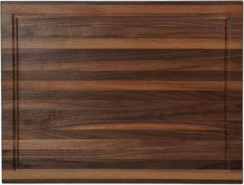 Miniatura 5 de CONSDAN Tabla de cortar de nogal para cocina, madera dura cultivada en Estados Unidos, 20 x 15, con mango interior invisible, preacabada con aceite