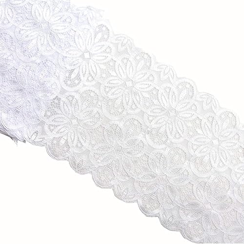 5 yardas de ancho 7 pulgadas Vintage Oval patrón elástico encaje ribete tela elástico encaje flores cinta para prendas de vestir artesanía