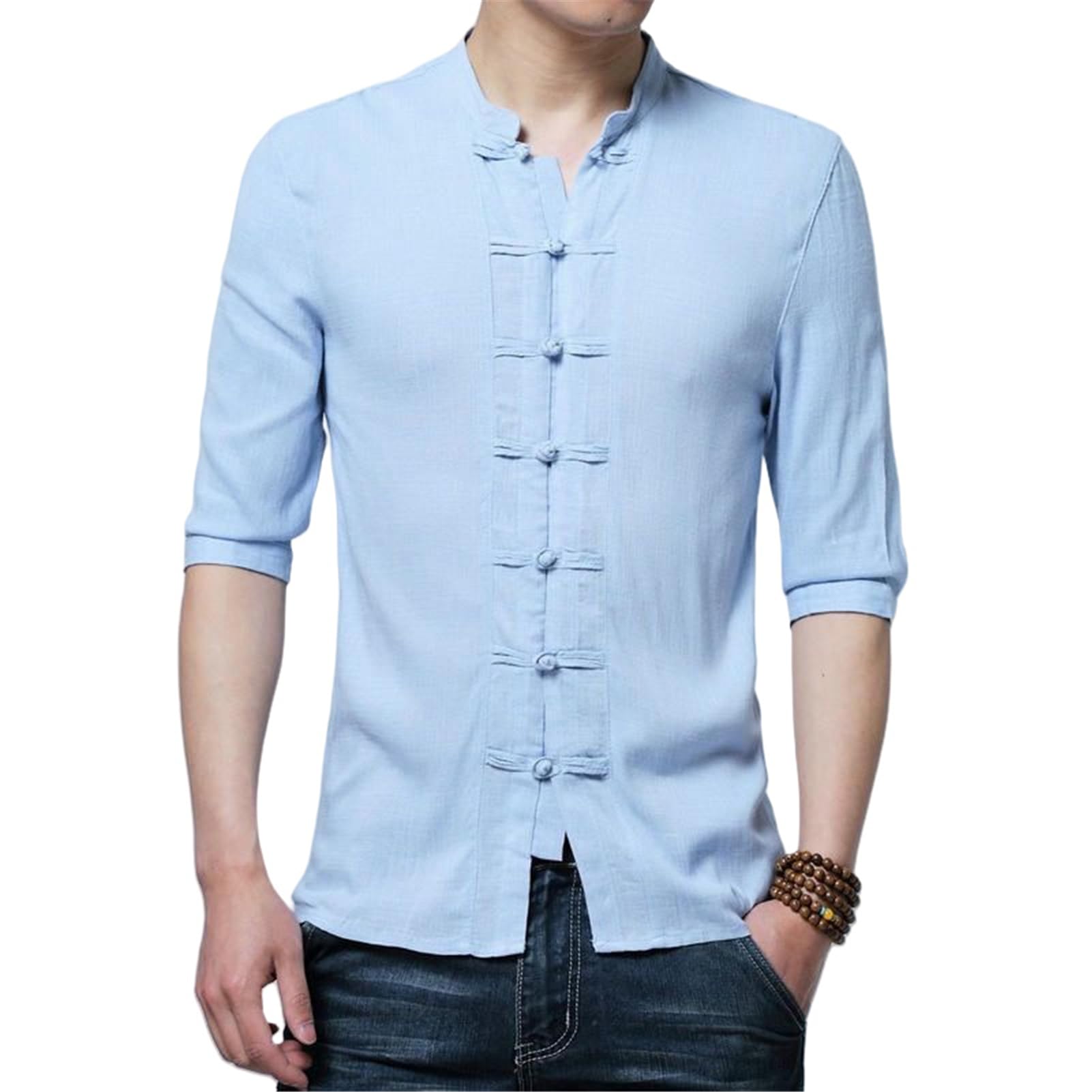 Camisa de algodón y lino ligera para combatir el calor con estilo 6