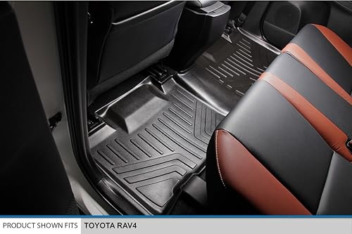 Miniatura 4 de SMARTLINER Juego de alfombrillas de suelo de ajuste personalizado de 2 filas, color negro para Toyota RAV4 2013-2018 (sin modelos eléctricos o