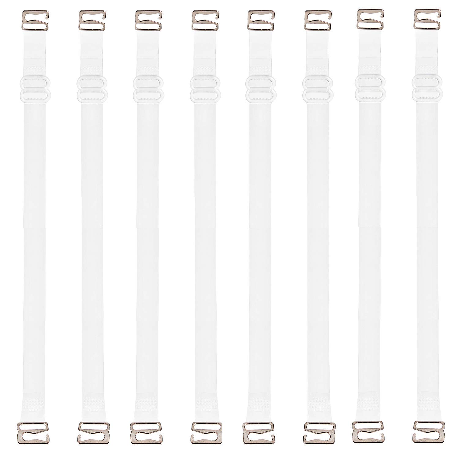 Mysha Womens Transparent Adjustable Silicone Bra Straps with Metal Hook Closure