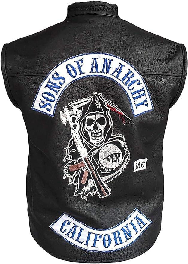 SOA Vest Men's Sons of Anarchy Vest Highway Motorcycle Biker Club Faux Leather Vest