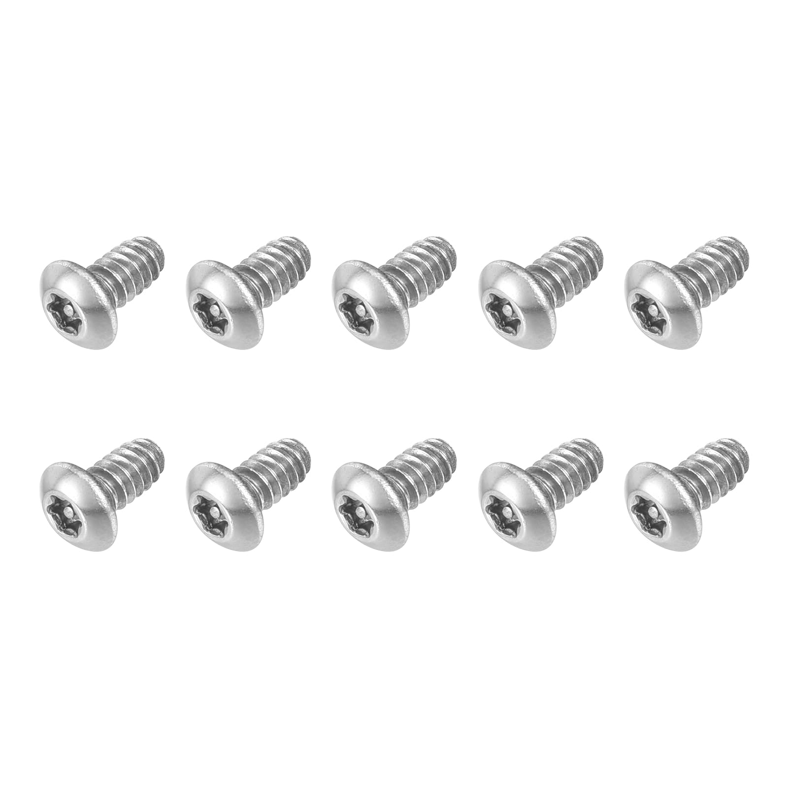 uxcell 10Pcs #6-32 x 1/4" Torx Security Machine Screws, 304 Stainless Steel Button Head Screws Bolt Tamper Resistant for Anti-Theft Tamper Proof, Silver