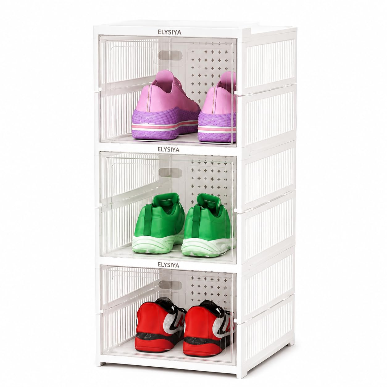 Shoe Rack (3-Layer) Foldable Sneakers Box | Storage Organizer for Shoe, Slippers & Books | Storage Rack for Living Room | Multipurpose Cabinet Organizer | White-image-38